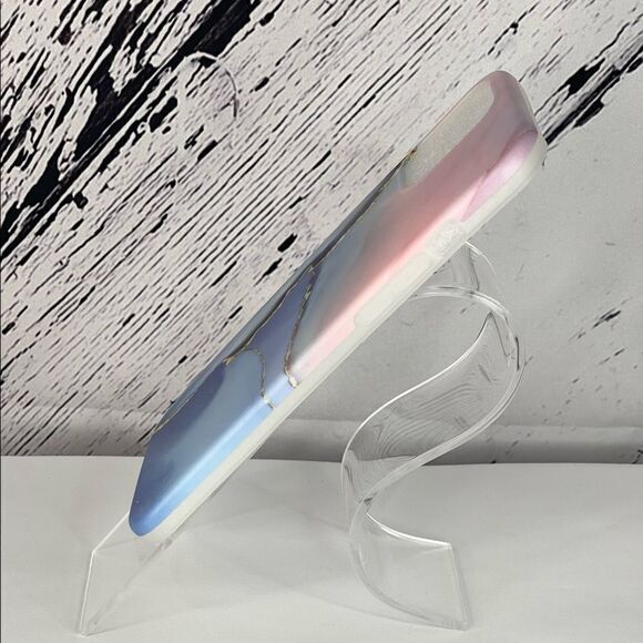 Marble Look iPhone Case-12 Pro Max, Blue & Pink - Picture 3 of 3